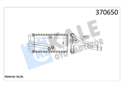 KALE 370650 Kalorıfer Radyatoru Focus4 20> Borulu Brazıng Al 124x264x26 JX6A18B539AA