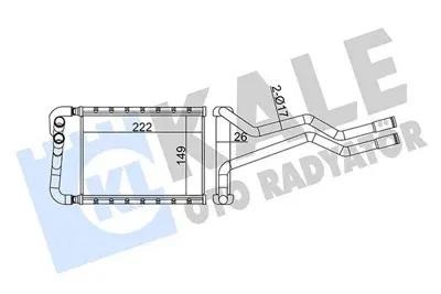 KALE 358630 Kalorıfer Radyatoru Hyundaı Santa Fe Iı 2.2crdı 06<10 (Borulu) (Brazıng Al-Al) (149x222x26) 971382B001