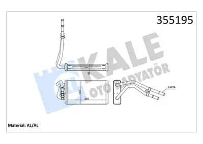 KALE 355195 Kalorıfer Radyatörü 95VW18B539BF