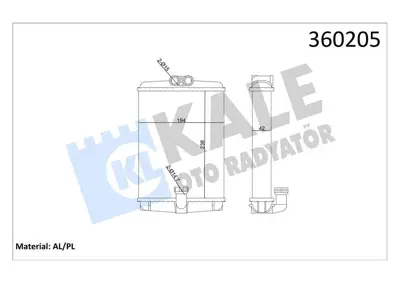 KALE 360205 Kalorıfer Radyatoru W210 97>02 W220 00>05 C215 99>06 R170 00>04 C208 97>02 A208 98>02 1J927156JE