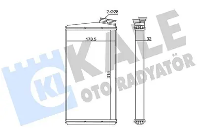 KALE 370555 Kalorıfer Radyatoru - Renault - Premıum Rvı 430-460 Dxı - Kerax - Mıdlum  - Daf - Lf 45fa ; 55fa 06= 
