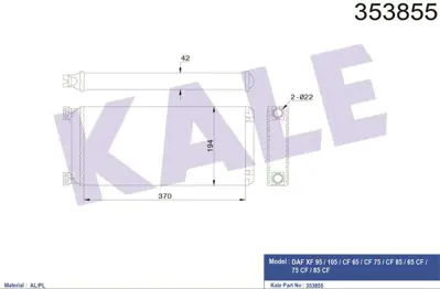 KALE 353855 Kalorıfer Radyatoru Daf Cf Xf 