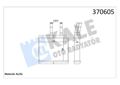 KALE 370605 Kalorıfer Radyatoru Suzukı Swıft Iı 1.3ı 1.6ı 90<94 ; Baleno 95<02 ; Cultus Iı 89<96 [brazıng Al-Al] 