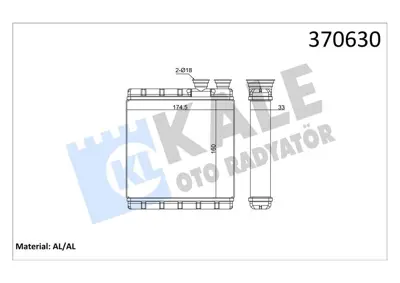 KALE 370630 Kalorıfer Radyatörü 2Q0819030A