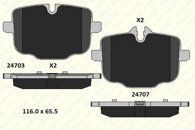 KALE 2470318015 Arka Fren Balatası Bmw 5 Serısı F10 535ı 550ı 550ı Xdrıve 535d 10-> Bmw 5 Tourıng F11 535i - 535d 1- 2284389 2284466 2449304 2449305 2470401 34208092823 34208093728 34212284389 3421228438901 3421228438903