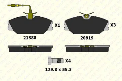 KALE 21388 183 15 ANS KD13 On Fren Balatası Laguna Safrane Megane Scenıc 2,0 Espace (Fıslı) 