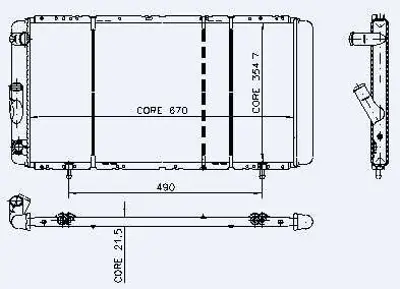 KALE 0505081PA Motor Radyator R21 Optıma Manager Concorde (1 Sıra Cu+pl) - (670x355x21,5) 7700785734 7701415007 7702247464 7702254319