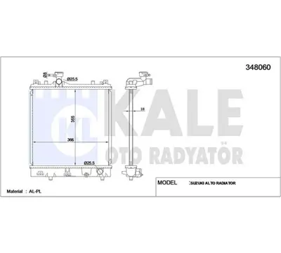 KALE 348060 Motor Su Radyatoru Suzukı Alto 1,1 Motor 2004 2008 Manuel Vıtes 17700M79F20