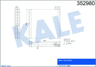 KALE 352980 Evaporator Ducato 2,2 2,3 3,0 06> 221x240x38 