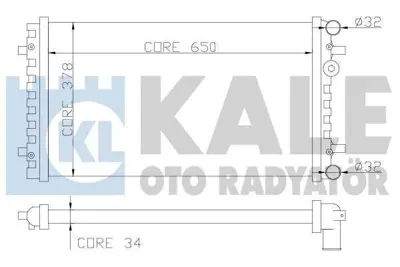 KALE 348500 Motor Su Radyatoru (648x378x34) New Beetle 1,4-1,6-1,8-1,9-2,0-1,9tdı 99>10 1C0121253A 1C0121253C