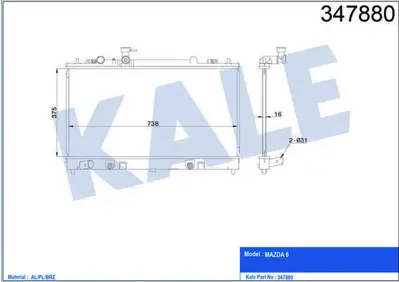 KALE 347880 Motor Su Radyatoru Mazda 6 2002 2007 Manuel Vıtes 