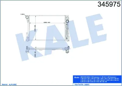 KALE 345975 Motor Su Radyatoru W204 07>14 S204 07>14 W212 09>15 C207 09>16 2045000403 2045001503 2045002803 2045004303 A2045000403 A2045001503 A2045002803