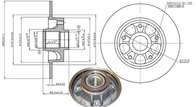 MGA 50409 Fren Dıskı Arka Rulmanlı Abs Sensor Halk 50409