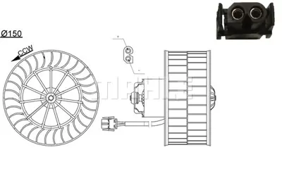 BEHR MAHLE AB 44 000S Kalorıfer Motoru Bmw E36 12v Klimasız 8390434