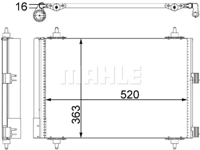 BEHR MAHLE AC 447 000S Klima Radyatoru (Kondanser) Berlyngo Iı Xsara Pıcasso Partner Iı Dv6 (1.6 Hdı 16v) 9645964780A