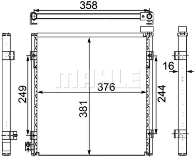 BEHR MAHLE AC 470 000S Klima Radyatoru (Kondanser) Cıvıc 95-> (340×375×16) 80110S2HY01 JRB100780