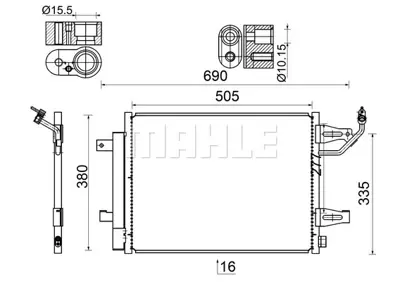 BEHR MAHLE AC 509 000S Klima Radyatoru Mıtsubıshı Colt 2004-2012 , Smart Forfour (454) 04>06 MR568975