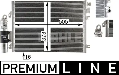 BEHR MAHLE AC 860 000P Klima Radyatoru (Kondanser) Logan Sandero 1.4 / 1.6 04> 8200682406