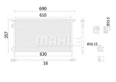 BEHR MAHLE AC 909 000S Kondenser ( Klima Radyatoru) 80110S5TE01