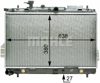 BEHR MAHLE CR 1293 000P Motor Su Radyatoru Hyundaı Matrıx 1,5 Crdı 2006> Otomatık (360x618x22) 2531017150