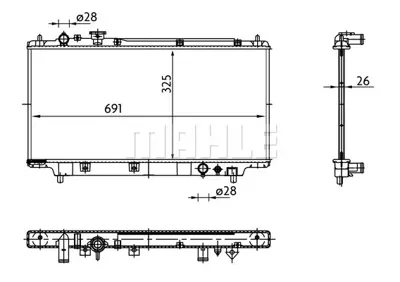 BEHR MAHLE CR 183 000S Motor Su Radyatoru 323 96>98 Manuel (690x330x13) BPD315200H