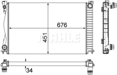 BEHR MAHLE CR 1861 000S Motor Radyatoru (675×445×32) Audı A6 Otomatık 2,7tdı 3,0tdı 05>11 4F0121251N