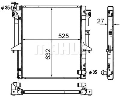 BEHR MAHLE CR 1880 000S Motor Radyatoru (525x638x26) L200 06-> 2,5 Dıd  Manuel MN135032