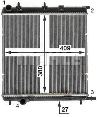 BEHR MAHLE CR 1988 000P Motor Radyator C2 C3 (I Iı Iıı) C3 Plurıel P207 P1007 Tu3a / Et3j4 / Tu5jp4 1,4 / 1,4 16v / 1,6 16v 1330S1