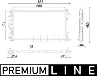 BEHR MAHLE CR 2225 000P Radiatoropel Insıgnıa 22762533