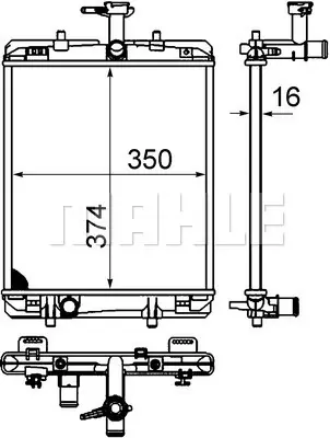 BEHR MAHLE CR 998 000S Motor Radyatoru P107 C1 Aygo K4r1,0 Manuel Olcu: (375*328*16) 1330P4 1330P5 164000Q020