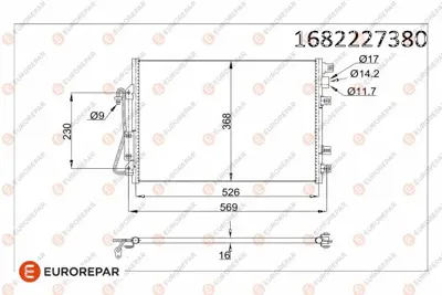 PSA 1682227380 Erp Klima Radyatoru Nıssan Kubıstar (X76) 12 16 Benzın 15 Dızel 1682227380