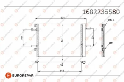 PSA 1682235580 Erp Klima Rad 308 3008 Expert Traveller 508 C4 Jumpy Grandland Combo  1682235580