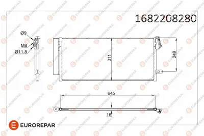 PSA 1682208280 Erp Klg°ma Radyatoru Doblo Combo 1.3 Mtj 1.6 Mtj 2.0 Mtj 10- 1682208280