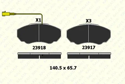 KALE 23917 191 05KD22 On Fren Balatası Boxer Ducato Jumper 2,0hdı 2,0ı 2,2hdı 14q 02>06 (Tek Fıslı) 425458 77364862 9949516