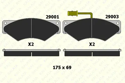 KALE 29001 200 05KD22 On Fren Dısk Balatası M2000 Magırus 1906264