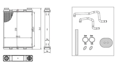 NRF 54429 Nissan Juke 2010-Heat Exchanger, İnterior Heatingwith Pipe 271401KA0B