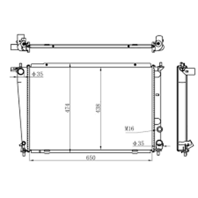 KALE 2405061AB Motor Radyator Starex Ac Klimalı (1 Sıra Brazıng) 1283104 2531014A110 253104A000 253104A010 253104A050 253104A060 253104A100 253104A110 253104A110AT 253104A150