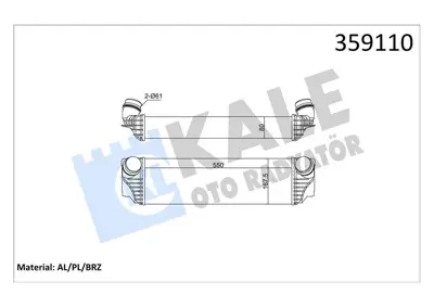 KALE 359110 Turbo Radyatoru Bmw B47 F10 F07 N57 F01 F02 03 F04 11> 