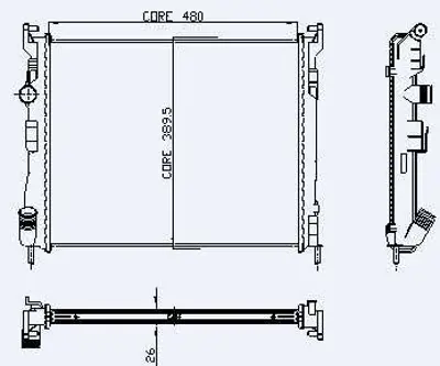 KALE 0528341AB Motor Radyatoru Clıo Iı 1,5dcı / Tdı Mekanık (1 Sıra Alb) / (480x415x26) 1093093 67246 7700436916 7701474240 7711134408 7711368062 8MK376700381 8MK376700384