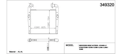 KALE 349320 Intercool Radyatoru Scanıa 4 Serısı Volvo Fh 400 Actros 4143 1843 