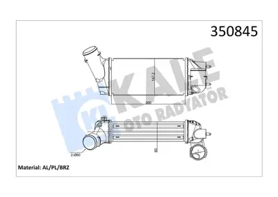 KALE 350845 Turbo Radyatoru P307 Ym P308c4 C4 Pıcasso Dw10bted4 (2,0hdı 16v) 07> 