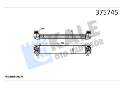 KALE 375745 Turbo Radyatoru P308 1.6 Thp Rcz Cıtroen Ds4 