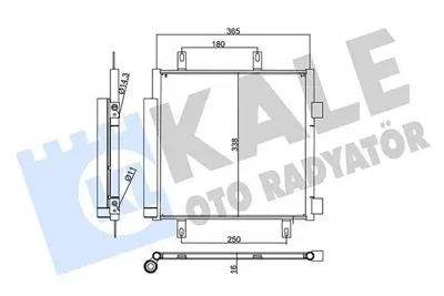 KALE 357850 Klima Radyatoru (Kondenser) P107-C1- Toyota:Aygo 1,0-1,4 Hdı Olcu:(365 X338×16)  