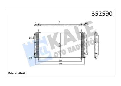 KALE 352590 Kondenser Psa C8, 807 Fıat Ulysse 