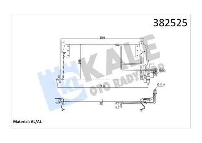 KALE 382525 Klima Radyatoru Combo Corsa B Tıgra A 641×268×16 