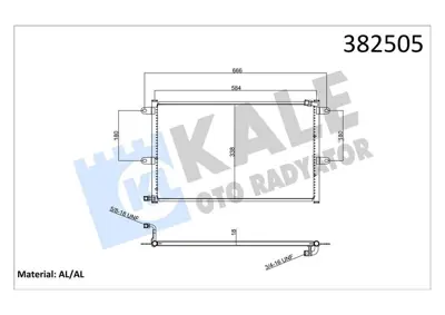 KALE 382505 Klima Radyatoru  Caddy Polo Classıc 1.4ı / 1.6ı1.8ı / 1.7 1.9sdı / 1.9d / 1.9tdı 95> 