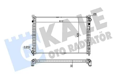 KALE 350700 Motor Su Radyatoru Klimasız Araclar Icın 18 K4f Freelander I L314 98<06 1013047 64301A 8MK376772331 ESR4197 PCC000110 PCC000111