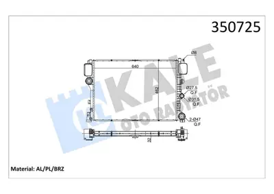 KALE 350725 Motor Su Radyatoru S-Class W221 05>13 C216 10>13 