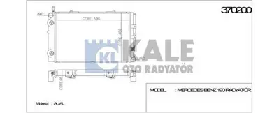 KALE 370200 Motor Su Radyatoru (Klimalı / Otomatık Sanzıman) 190 W201 85>93 1062094 2015000803 2015001903 2015002003 2015002803 2015002903 2015004103 2015004203 2015005103 2015006003