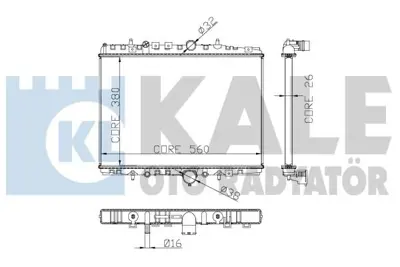 KALE 2060011AB Motor Su Radyatoru P406 P607 Ew12j4 (2,2 16v) / (1 Sıra Alb) 1033064 1083077 133054 133063 133068 133095 1330A0 1330R1 1331EA 1331EC